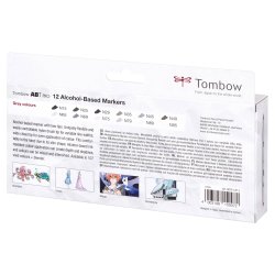 Tombow Marker ABT PRO Tusch med Dobbeltspids, 12 stk Gr