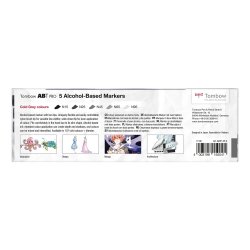 Tombow Marker ABT PRO Tusch med Dobbletspids, 5 stk Kold Gr
