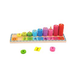 T�lle- og farvepuslespil i tr� � Montessori l�ring med 56 dele