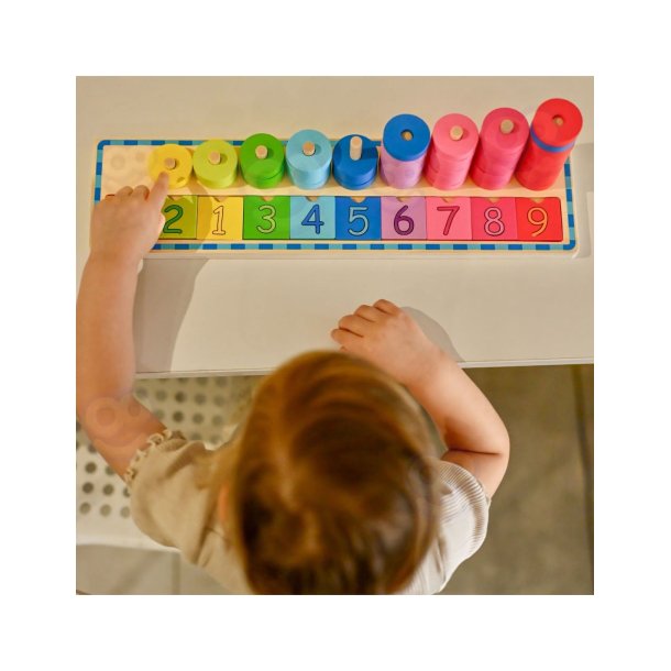 T�lle- og farvepuslespil i tr� � Montessori l�ring med 56 dele