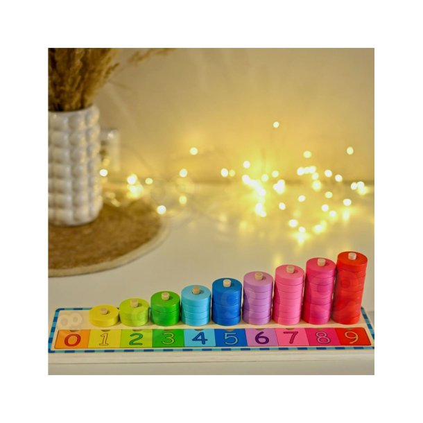 T�lle- og farvepuslespil i tr� � Montessori l�ring med 56 dele
