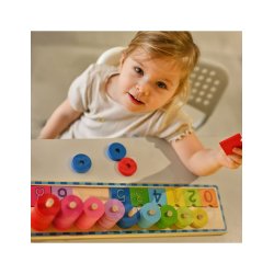 T�lle- og farvepuslespil i tr� � Montessori l�ring med 56 dele