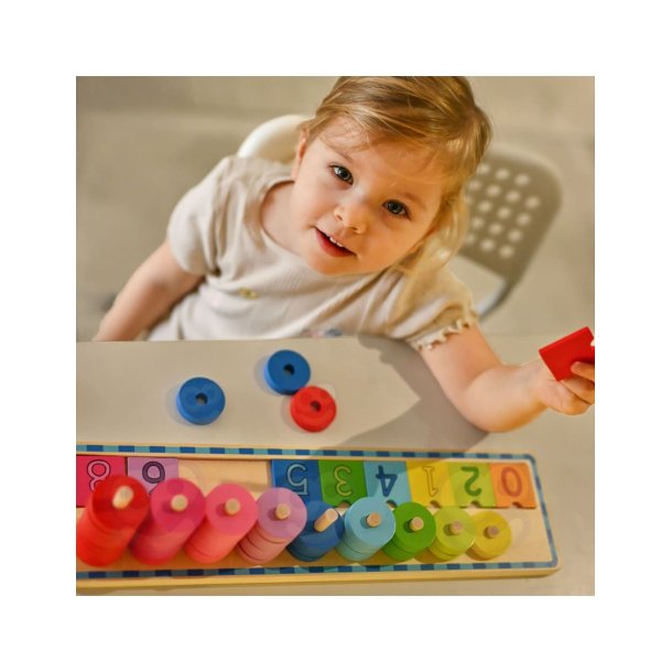 T�lle- og farvepuslespil i tr� � Montessori l�ring med 56 dele