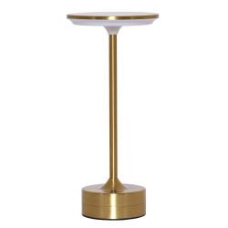 Touch bordlampe i messing � flad top med LED lys