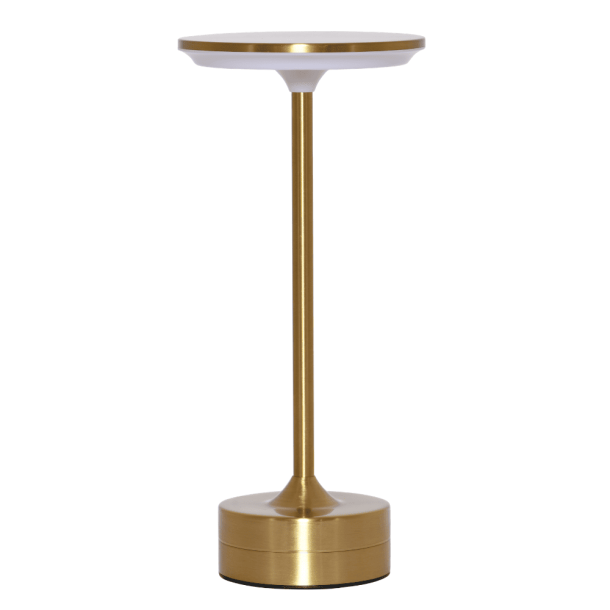 Touch bordlampe i messing � flad top med LED lys
