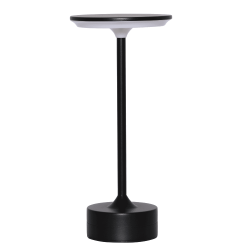 Touch-bordslampa i svart � platt topp med LED-ljus