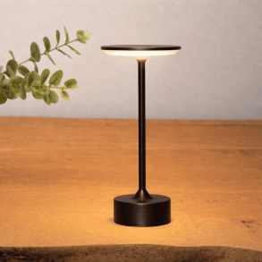 Touch bordlampe i sort � flad top med LED lys