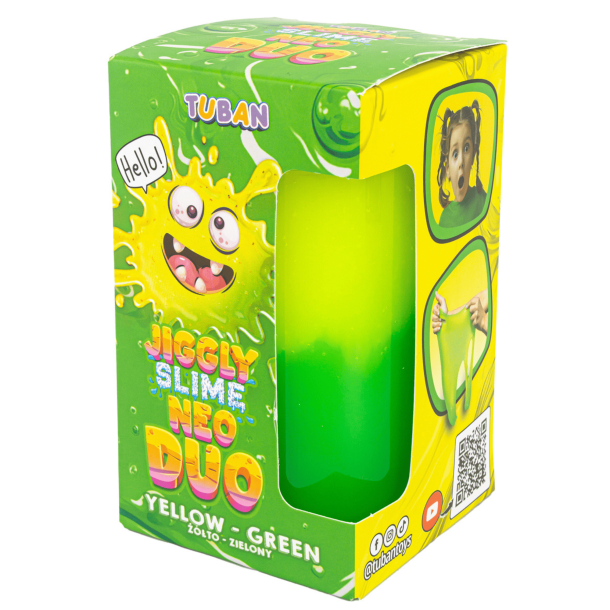 Tuban Jiggly Slime Neo Duo Gul &amp; Gr�n � Str�kbart Slim med To Farver