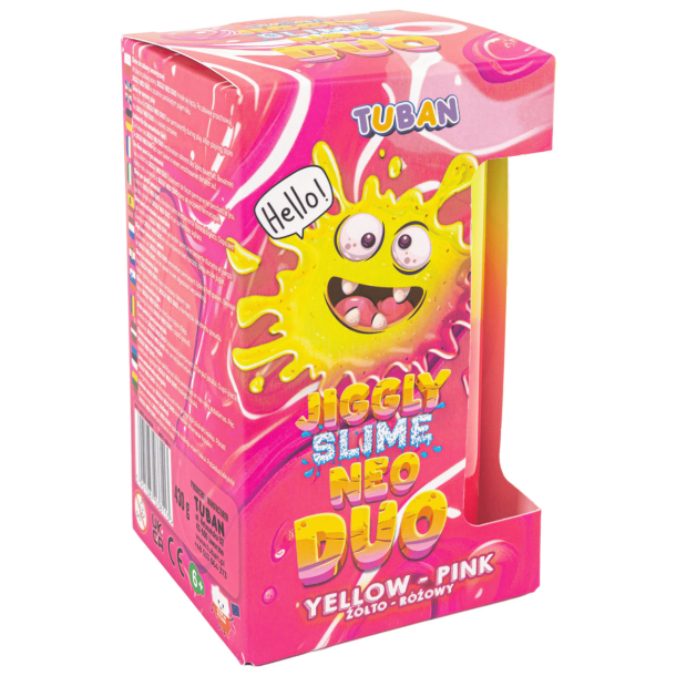 Tuban Jiggly Slime Neo Duo Yellow &amp; Pink � Mjukt och elastiskt slime