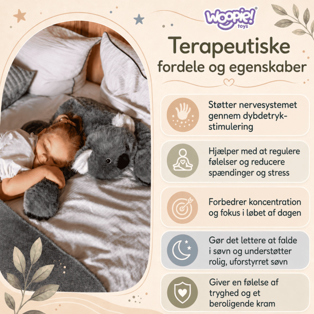 Tyngdkramdjur Koala 65 cm 1,5 kg � Lugnande Sensorisk Gosedjur f�r Trygghet