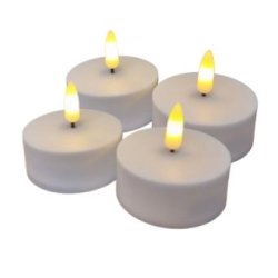 LED fyrfadslys / lampelys (�5,8 cm), hvid, 4 stk i plast