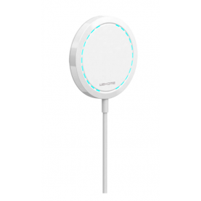 Trdls magnetisk lader m. lys 15W, Magsafe kompatibel, hvid