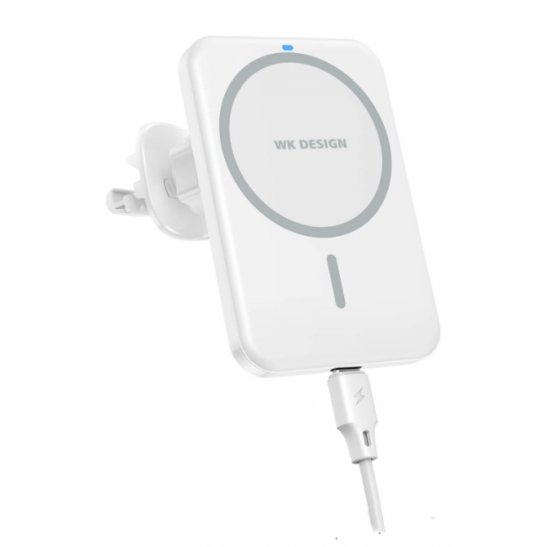 Magnetisk trdls biloplader / holder, 15W, hvid