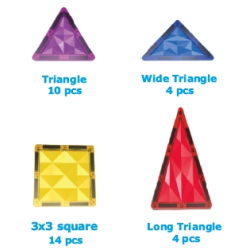 Magnetic Tiles byggesæt - Sampak, 32 + 60 dele