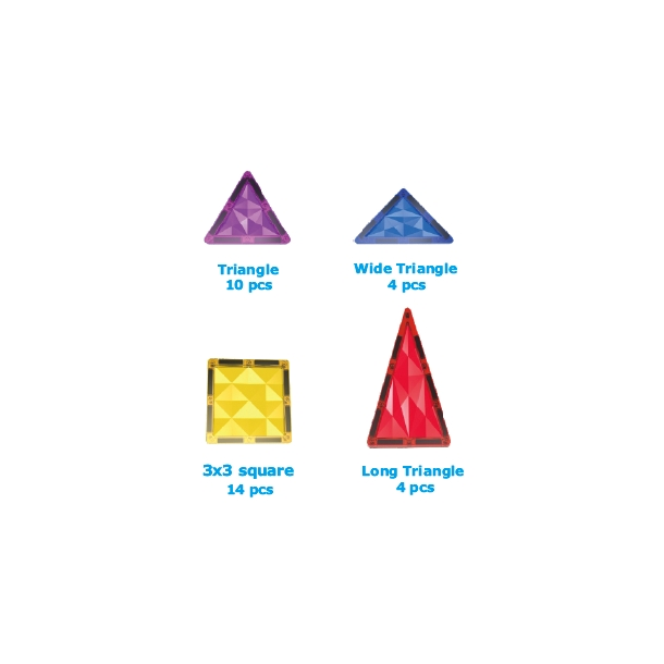 Magnetic Tiles byggesæt - Sampak, 32 + 60 dele