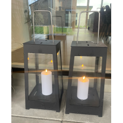 LED bloklys - udendørs, hvid, 3-pak, inkl. fjernbetjening