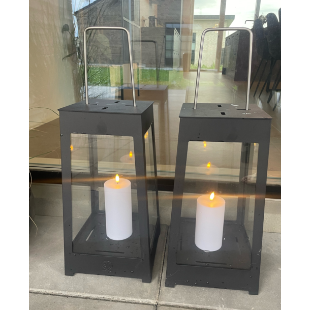 LED bloklys - udendørs, hvid, 3-pak, inkl. fjernbetjening