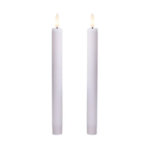 LED kronelys, 22,2 cm, hvid, 2 stk