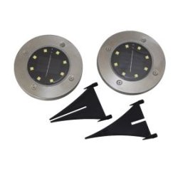 LED havespots - udendrs m. solcelle funktion, 2 pak