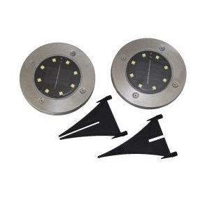 LED havespots - udendrs m. solcelle funktion, 2 pak