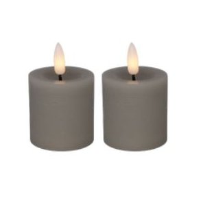 LED mini bloklys, 4,8x5 cm, gr, 2 stk m. timer