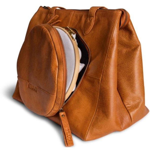 Muud Fro Shopper til Broderi-Opbevaring - Lder, Whisky
