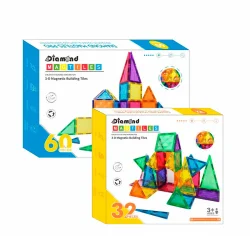 Magnetic Tiles byggesæt - Sampak, 32 + 60 dele