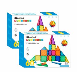 Magnetic Tiles byggesæt - Sampak,  2 x 60 dele