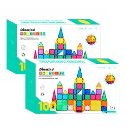 Magnetic Tiles byggesæt - Sampak, 2 x 100 dele
