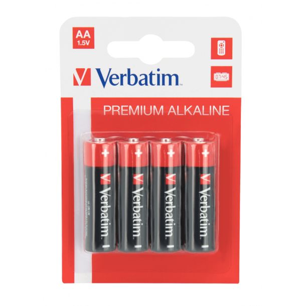 Verbatim Alkaline AA batteri LR6, 4 pk.