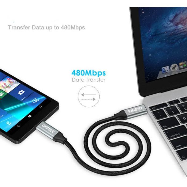 Choetech Kabel USB-C PD 1,8 m - Sort