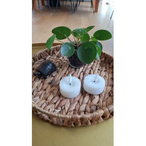 LED v�rmeljus (stora) i stearin, vit, 2 st