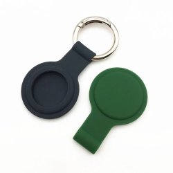 AirTag silikonfodral med nyckelring/karbinhake, beige