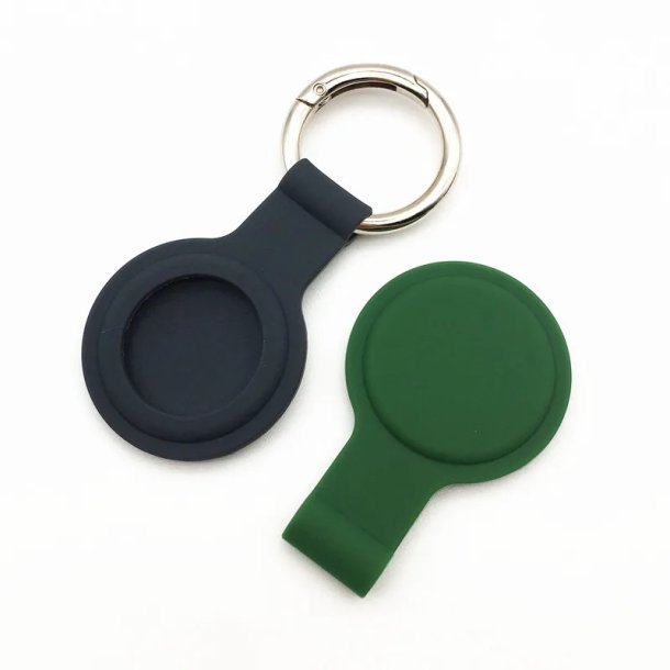 AirTag silikonfodral med nyckelring/karbinhake, beige