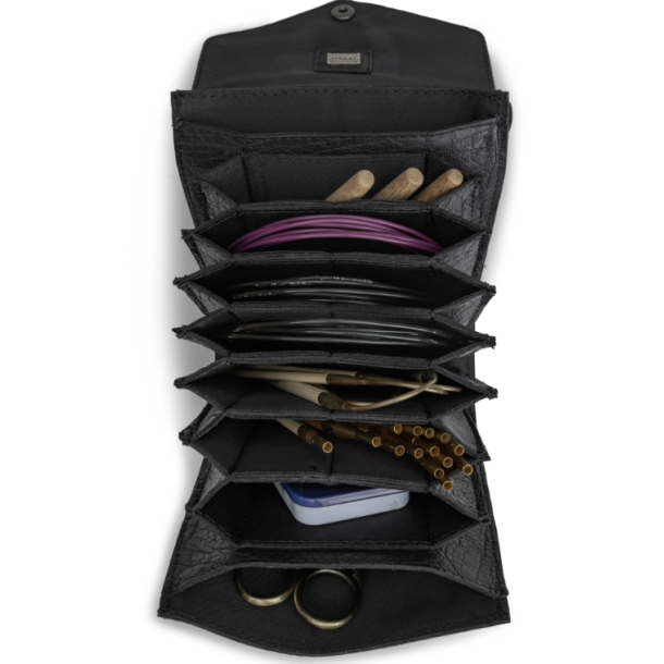 Muud Betina Etui til Strikkepinde - Lder, Sort