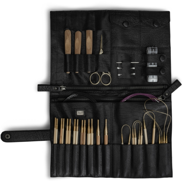 Muud Billie Multifunktion Strikkeetui - Lder, Sort