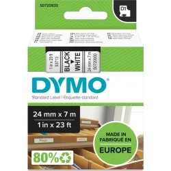DYMO D1 labeltape 24mm, sort p hvid