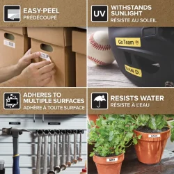 DYMO D1 labeltape 24mm, sort p hvid