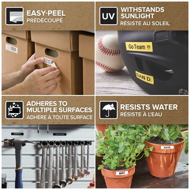 DYMO D1 labeltape 24mm, sort p hvid