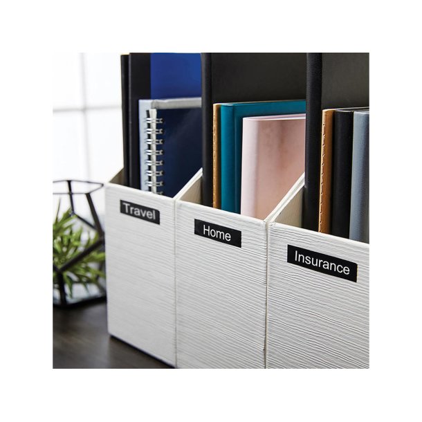 Dymo Tape D1 12mmx7m hvid/sort