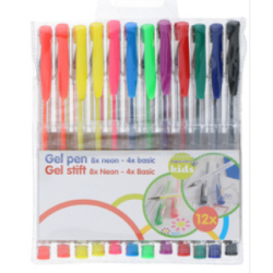 Creative Kids Gel kuglepenne - 12 stk, Neon