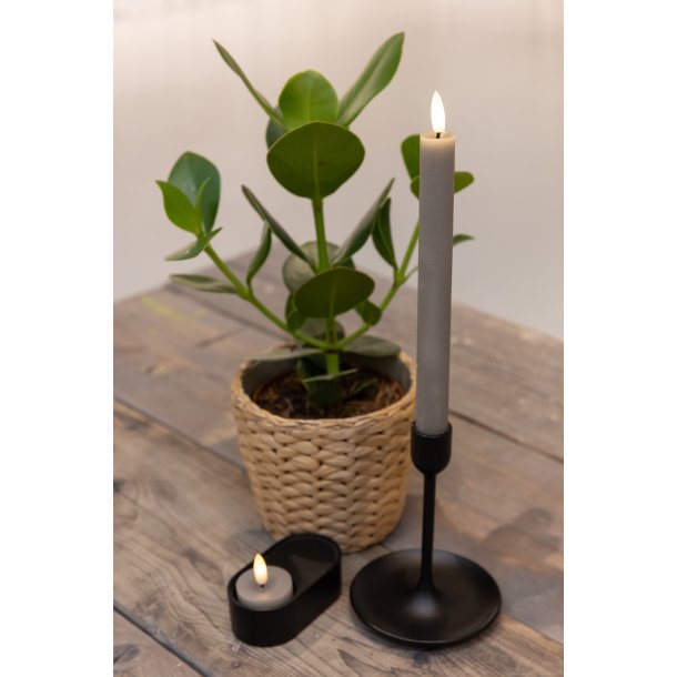 LED kronelys, 22,2 cm, grå, 2 stk.