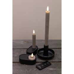 LED kronelys, 11 cm, gr, 2 stk.