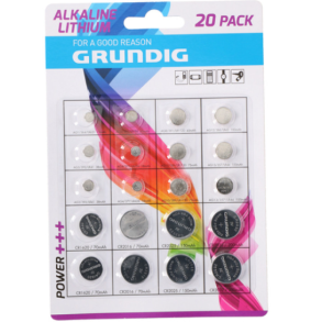 Grundig CR batterier Lithium, 20 stk, blandede