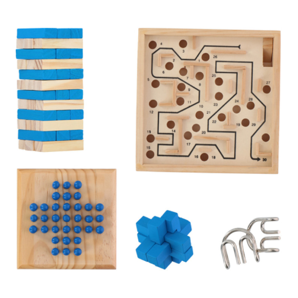 IQ puzzle - Hjernevrider puslespil, 5-i-1