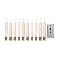 LED Juletrslys (special sokkel til Georg Jensen), hvid, 10 stk. inkl. fjernbetjening