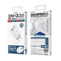 Vægoplader - PD + QC 3.0, 20W adapter hvid