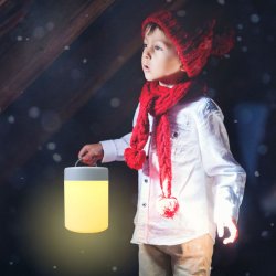 Lippa baby natlampe med farver, touch funktion og batteri, Hvid