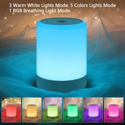 Lippa baby natlampe med farver, touch funktion og batteri, Hvid