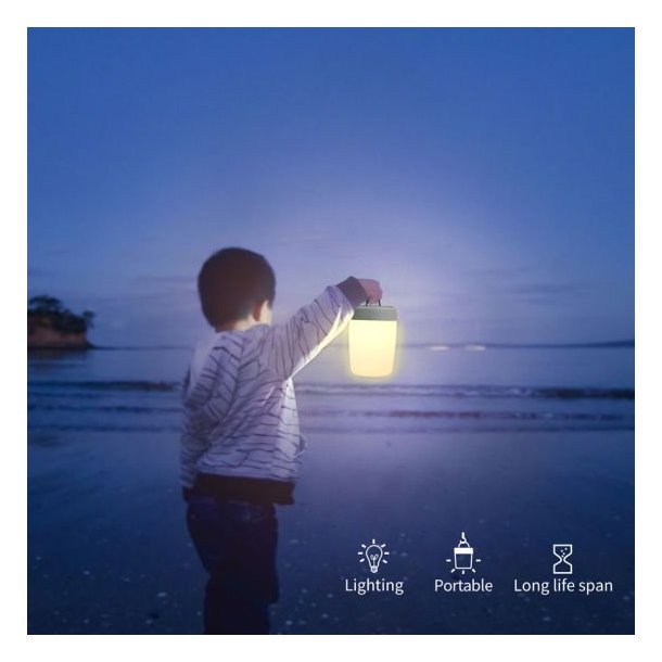 Lippa Baby natlampe med timerfunktion, touch, 100 timers batteri og 9 farver